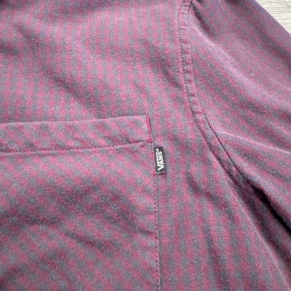 Vans‎ Shirt Mens Small Red Flannel Button Up Skater Outdoor Double Pocket Skate - Picture 5 of 11